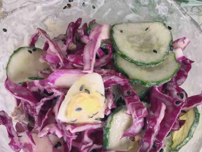 高顏值紫甘藍(lán)酸奶懶人減脂沙拉的做法-甜味拌菜譜