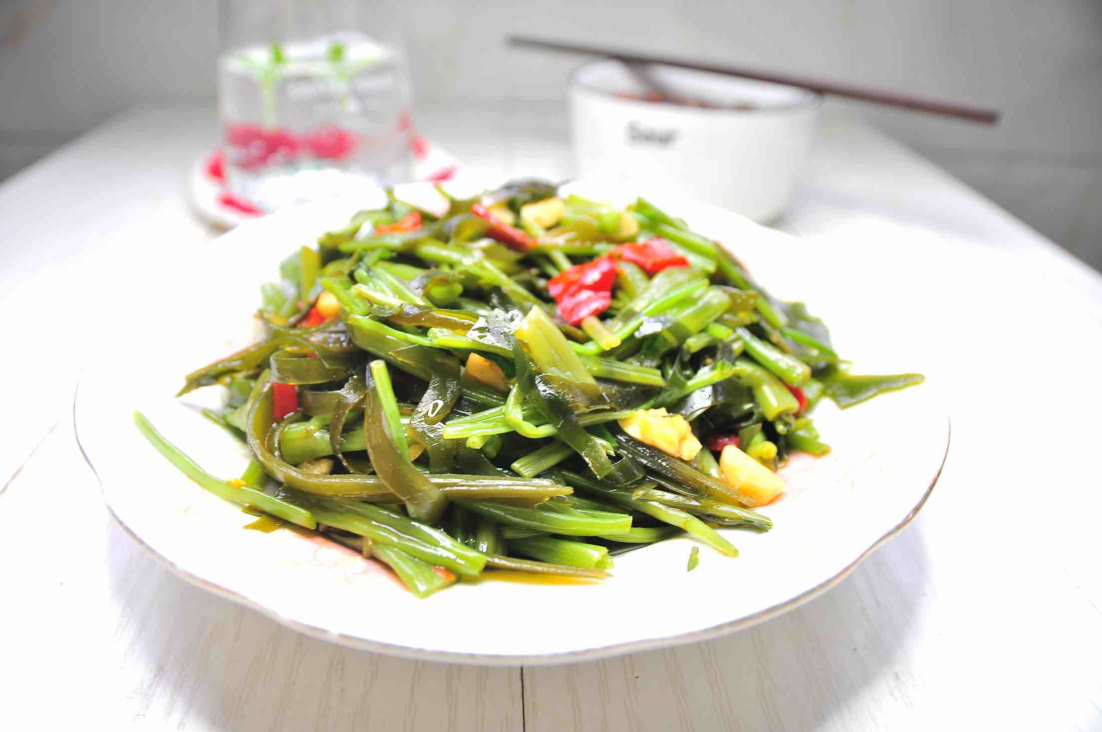 空心菜拌海帶的做法-家常味拌菜譜