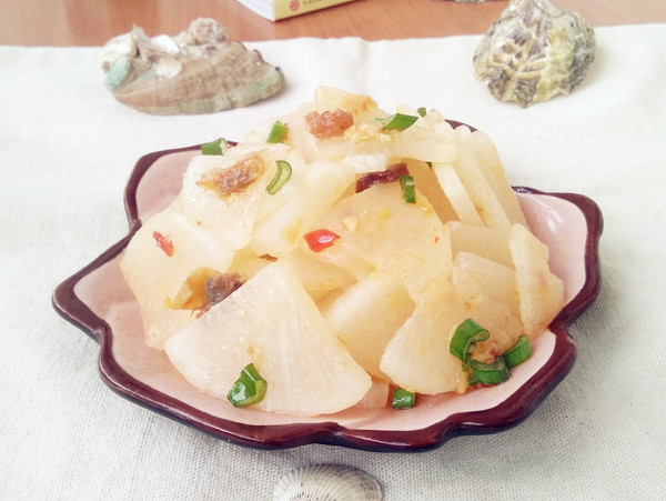 蝦仁花蛤醬拌白蘿卜的做法-咸鮮味拌菜譜