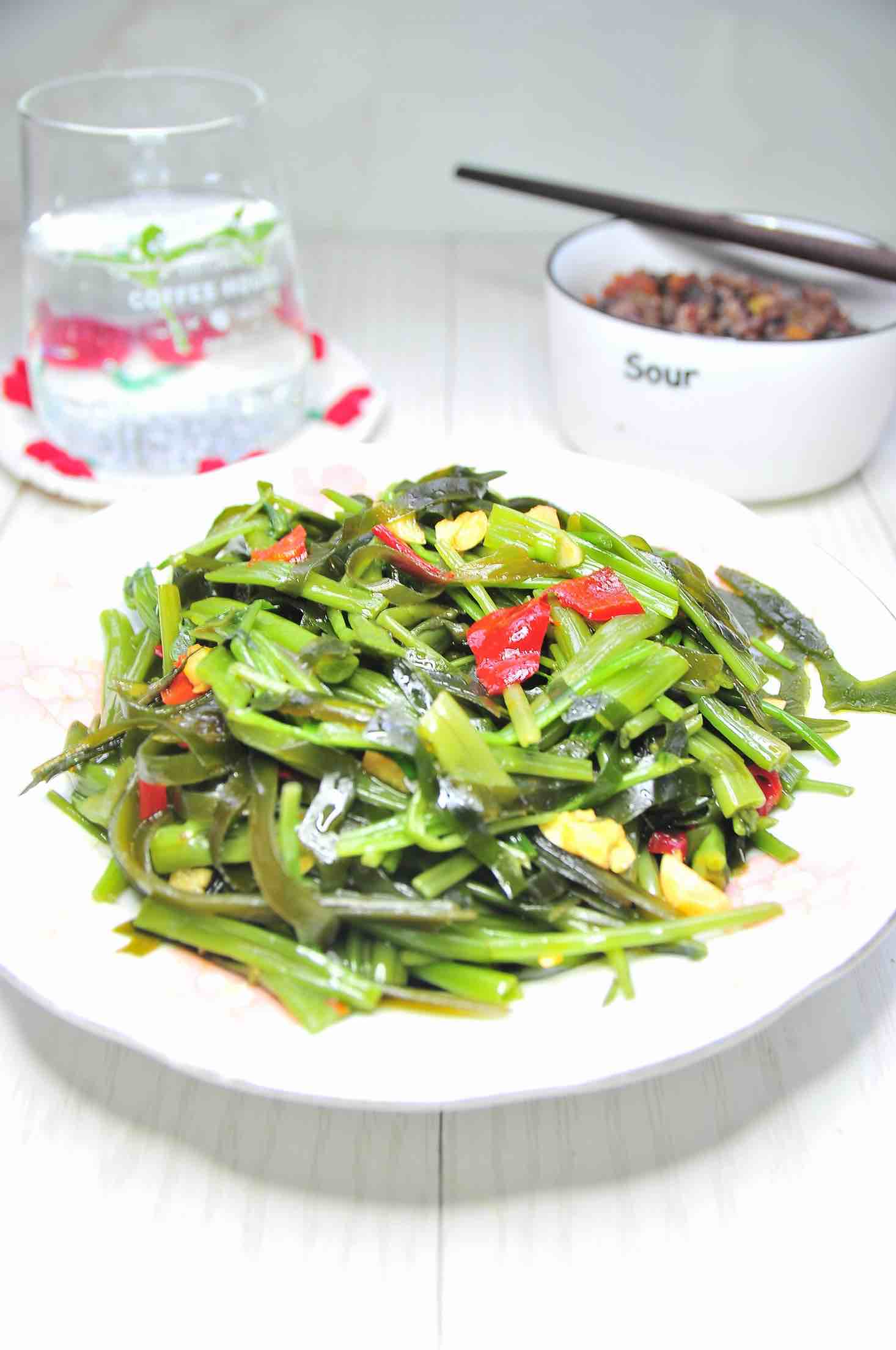 空心菜拌海帶的做法-家常味拌菜譜