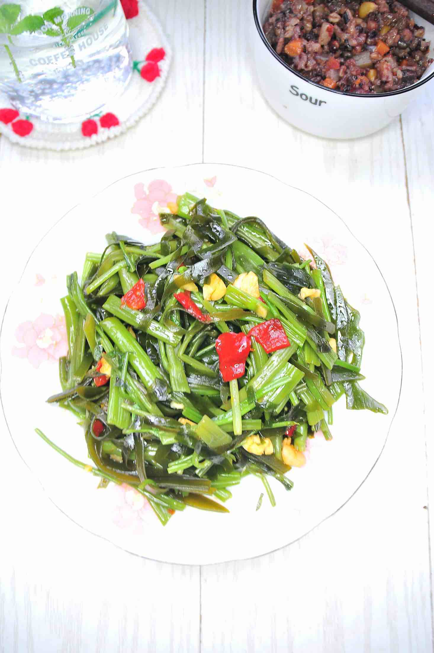 空心菜拌海帶的做法-家常味拌菜譜