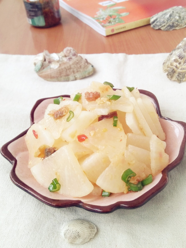 蝦仁花蛤醬拌白蘿卜的做法-咸鮮味拌菜譜