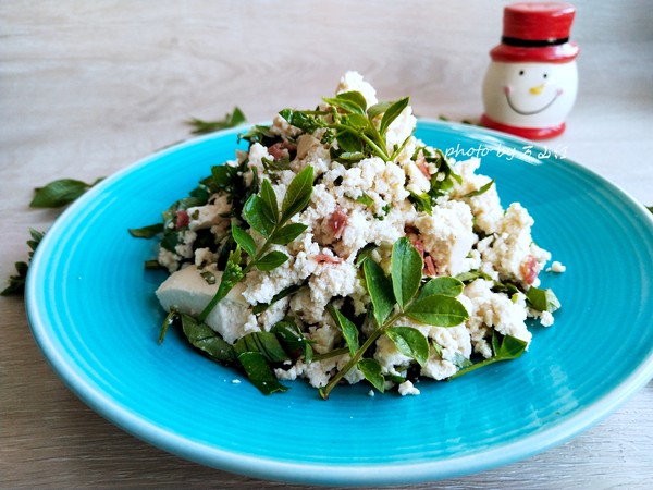 花椒芽拌豆腐的做法-家常味拌菜譜