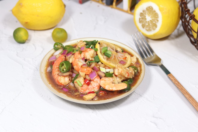 檸檬蝦仁的做法-香辣味拌菜譜