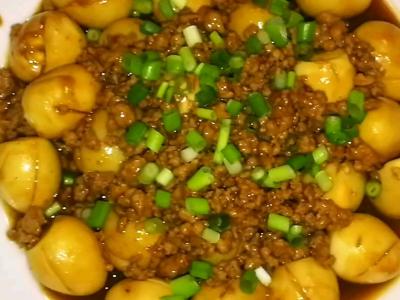 肉末燒鵪鶉蛋的做法-家常味炒菜譜