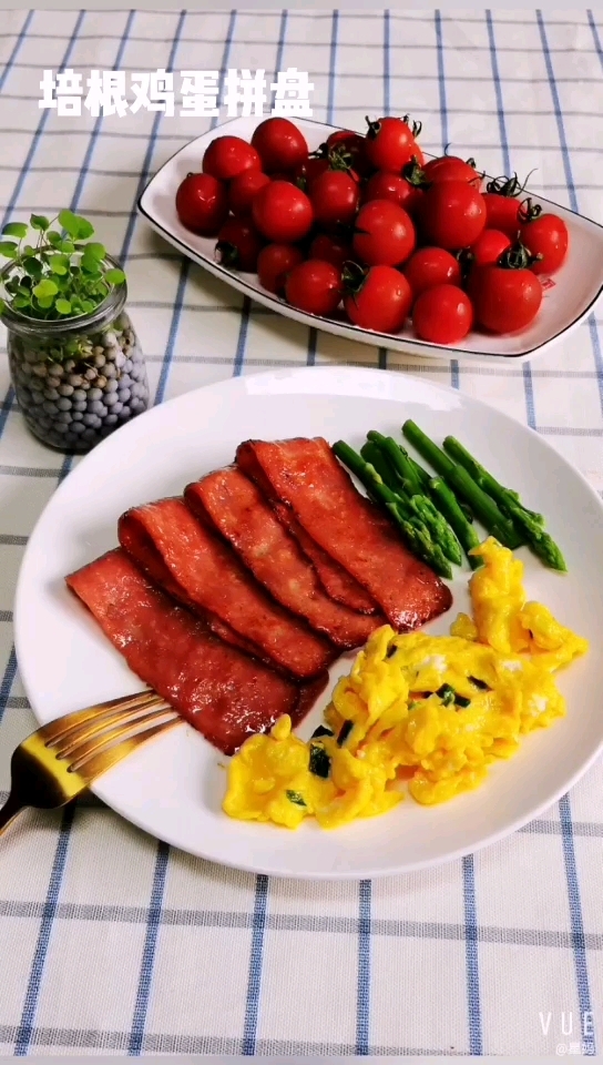 雞蛋培根拼盤的做法-家常味炒菜譜
