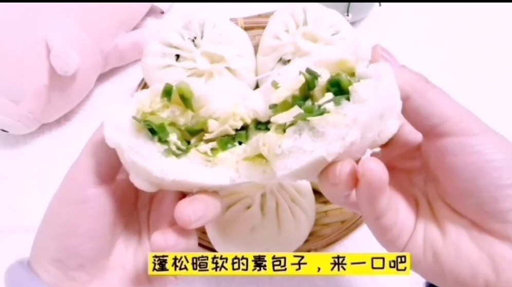 韭菜雞蛋素包子，餡里有鹽就入味，10分鐘出鍋剛剛剛好的做法-家常味蒸菜譜