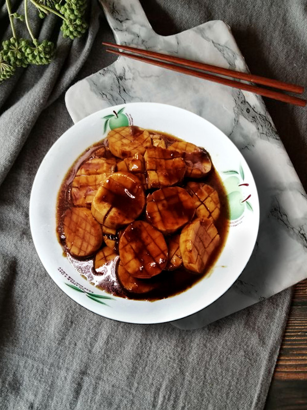 醬燒杏鮑菇的做法-咸鮮味燒菜譜