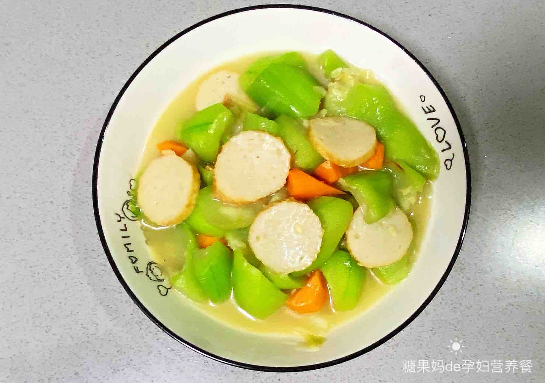 【孕婦食譜】絲瓜燴魚餅，甜鮮美味，色澤鮮艷、低脂又營養～的做法-咸鮮味燴菜譜