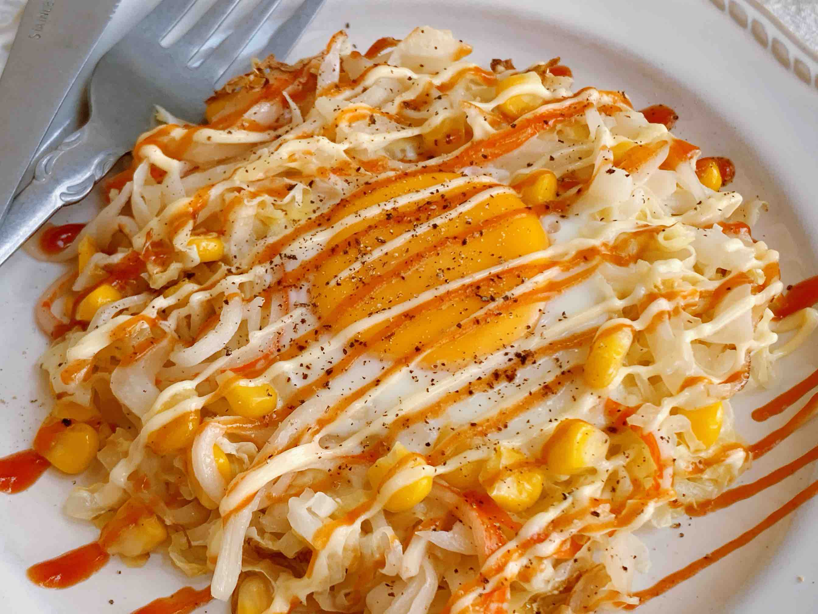 蟹柳包菜窩蛋的做法-家常味煎菜譜