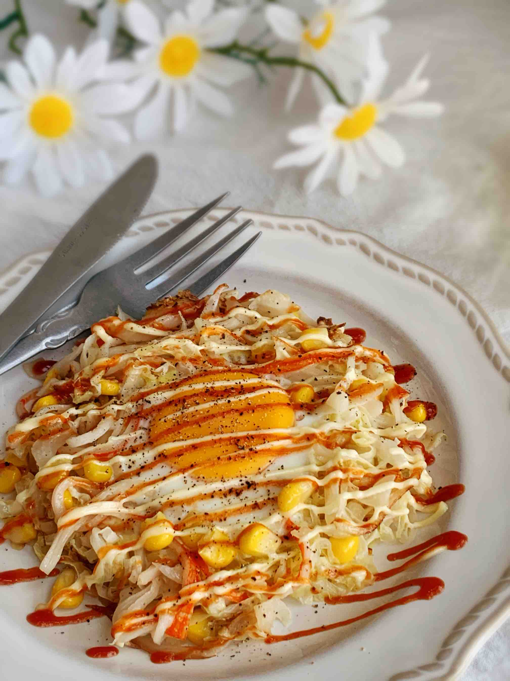 蟹柳包菜窩蛋的做法-家常味煎菜譜