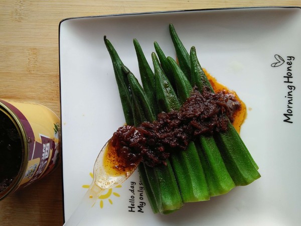 蝦蓉醬拌秋葵的做法-咸鮮味煮菜譜