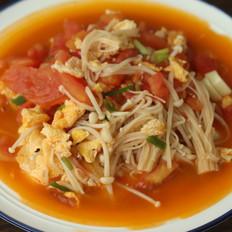 金針菇番茄雞蛋的做法-家常味燒菜譜