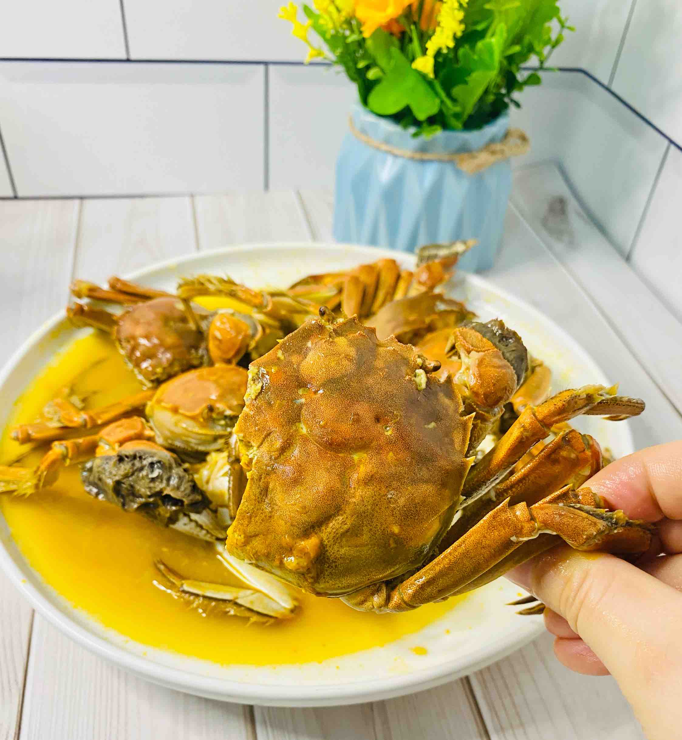 爆香??三分鐘焗肥蟹的做法-咸鮮味燒菜譜