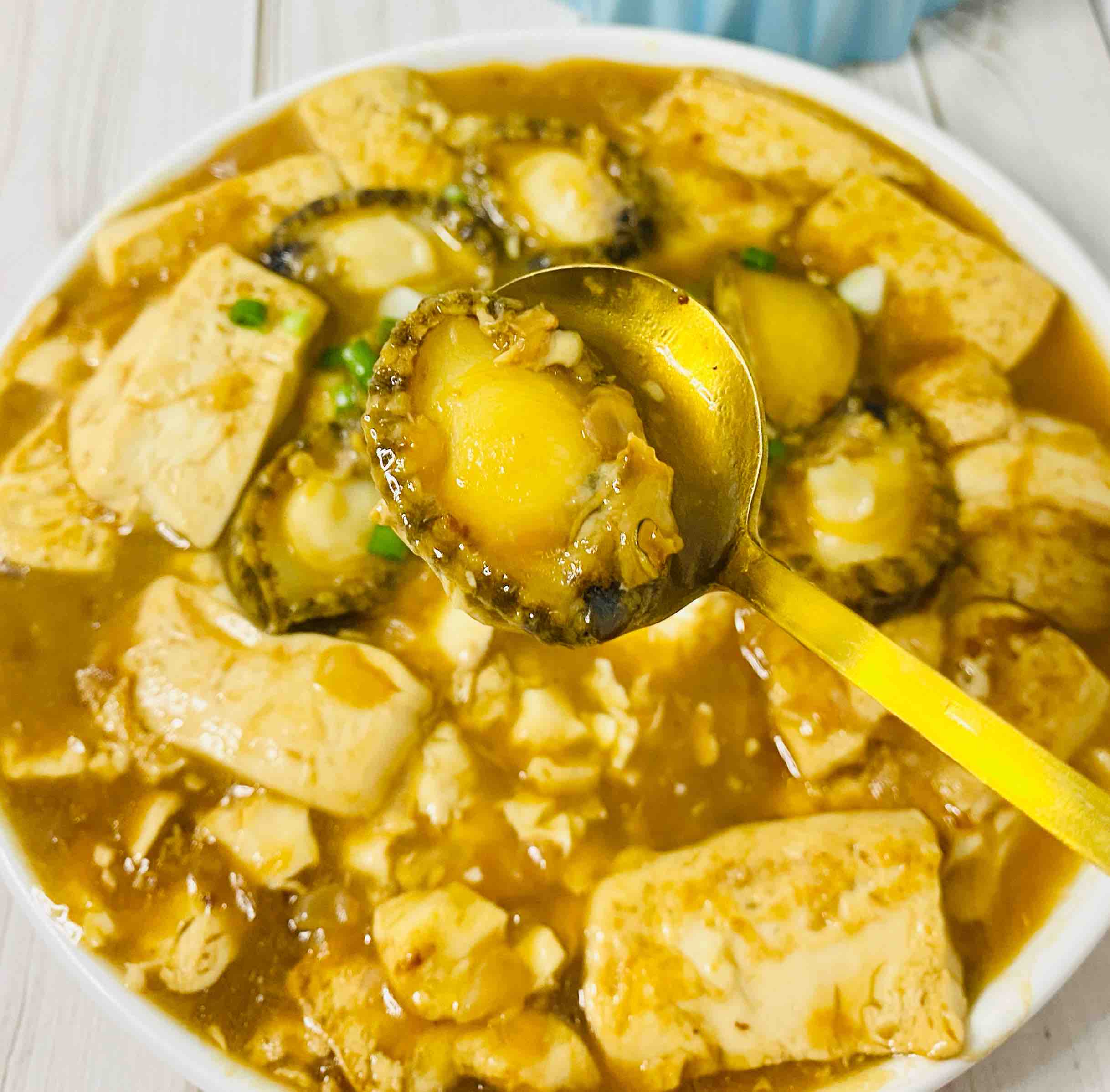 鮑魚燜豆腐，超鮮美的做法-家常味煮菜譜