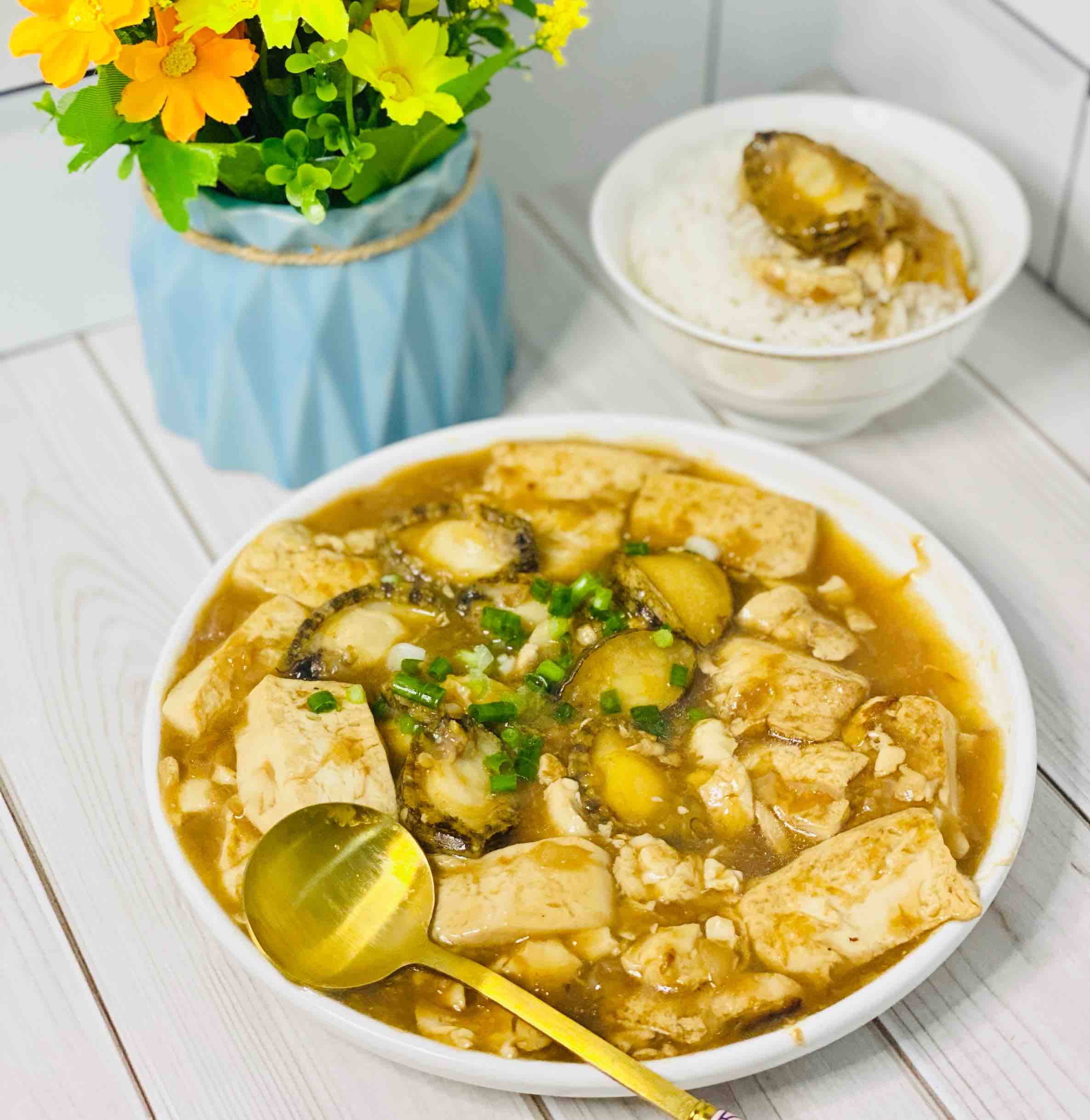 鮑魚燜豆腐，超鮮美的做法-家常味煮菜譜