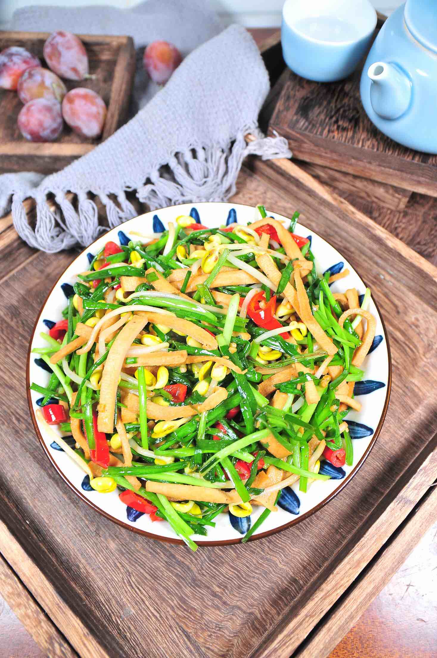 韭香豆芽炒干子的做法-家常味炒菜譜