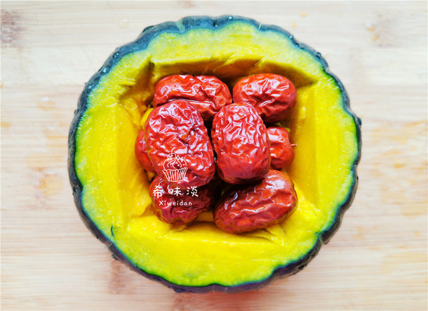 糖桂花紅棗蒸南瓜的做法-甜味蒸菜譜