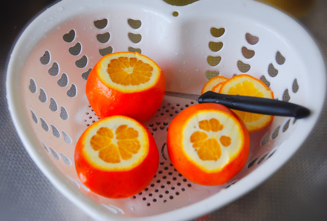 鮮橙蒸蛋的做法-果味蒸菜譜