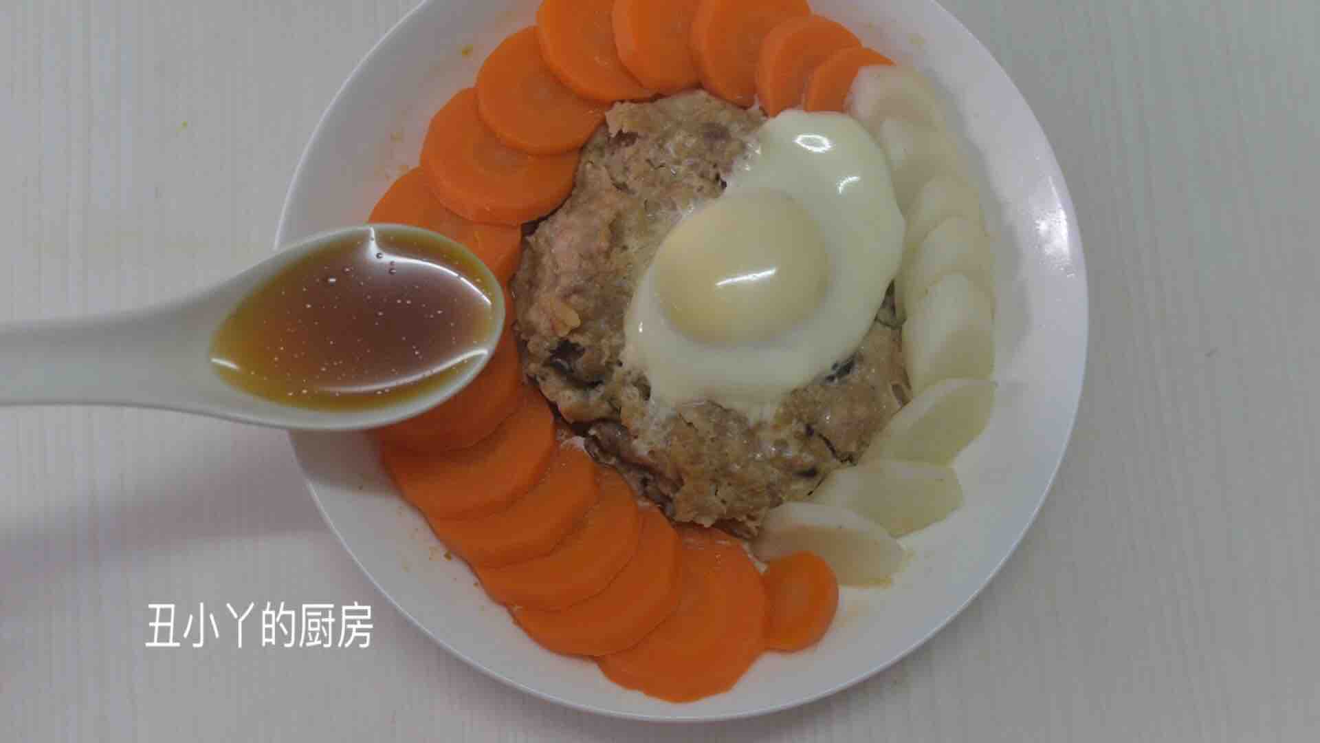 紅蘿卜 山藥 馬蹄蒸肉餅 蒸蛋的做法-家常味蒸菜譜
