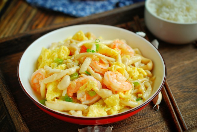 白玉菇炒蝦仁的做法-家常味炒菜譜