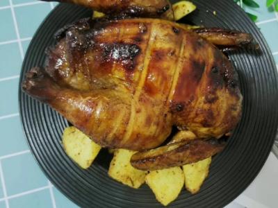 超簡單的酥皮純蜂蜜醬油烤雞的做法-咸鮮味烤菜譜