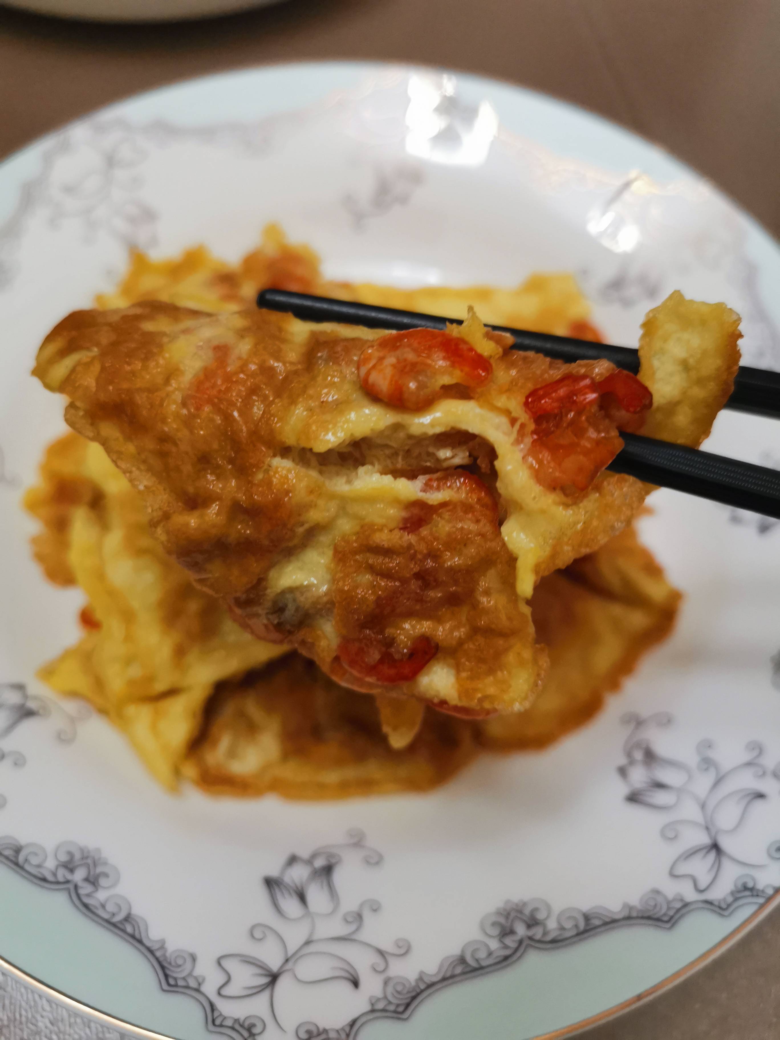 河蝦煎雞蛋的做法-家常味煎菜譜