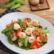 營養美味又健腦的小炒菜——核桃蝦仁炒荷蘭豆的做法-家常味炒菜譜