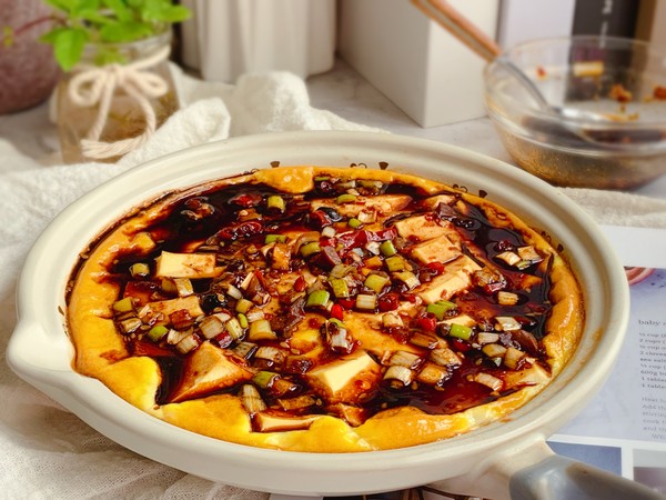 超下飯的香辣抱蛋豆腐的做法-香辣味烤菜譜