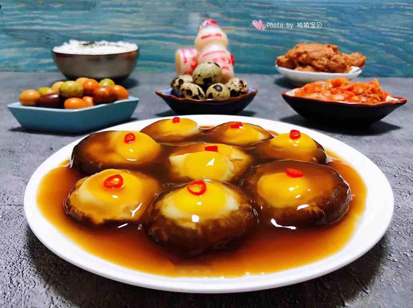 香菇蒸鵪鶉蛋的做法-咸鮮味蒸菜譜