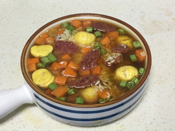 香腸板栗蒸飯的做法-家常味蒸菜譜
