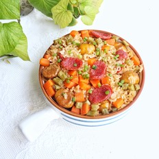 香腸板栗蒸飯的做法-家常味蒸菜譜