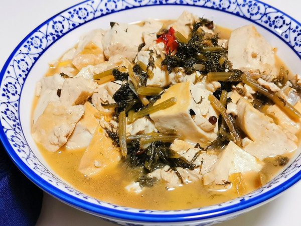 芥菜燉豆腐的做法-咸鮮味燉菜譜