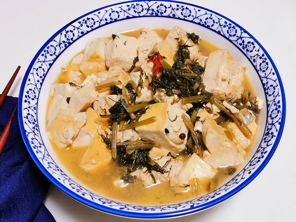 芥菜燉豆腐的做法-咸鮮味燉菜譜