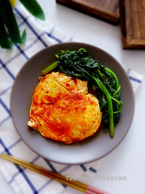 蔬菜煎蛋的做法-咸鮮味煎菜譜