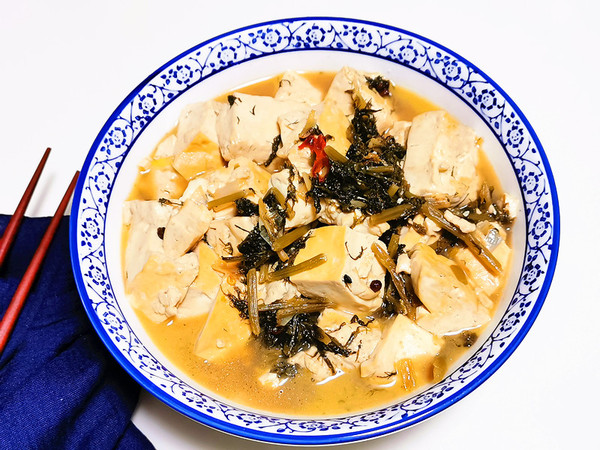 芥菜燉豆腐的做法-咸鮮味燉菜譜