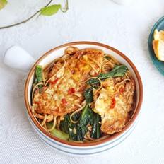 荷包蛋燜面的做法-家常味煮菜譜