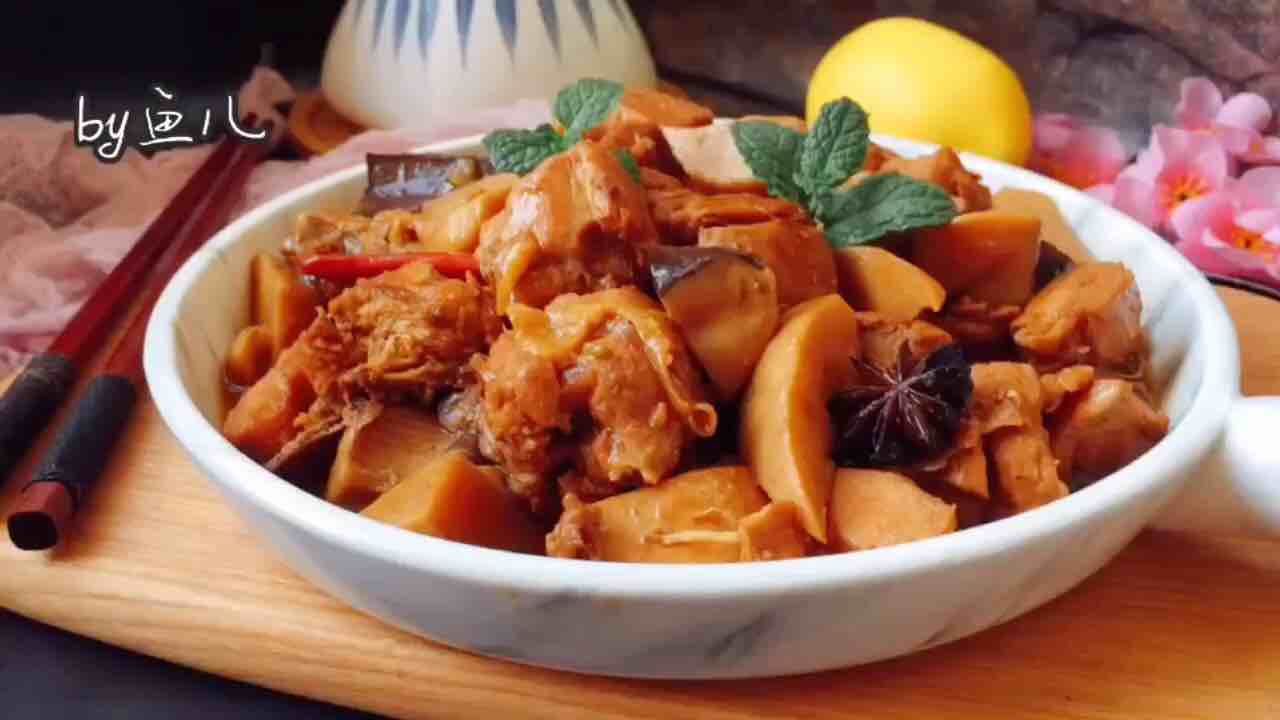 杏鮑菇燒雞塊的做法-家常味燒菜譜