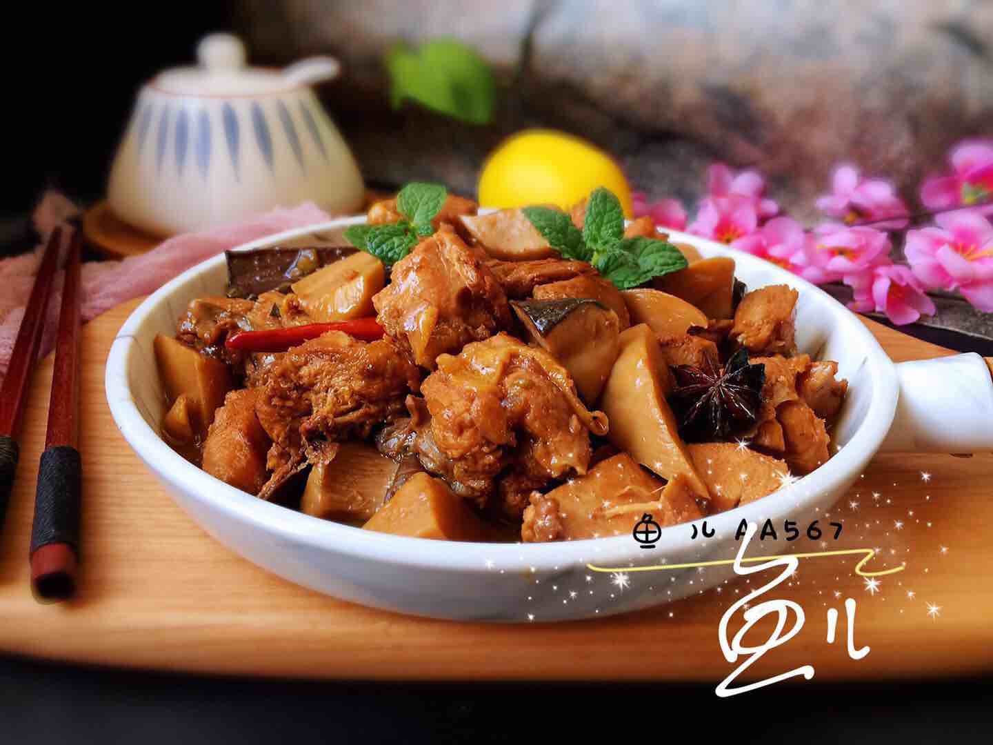 杏鮑菇燒雞塊的做法-家常味燒菜譜