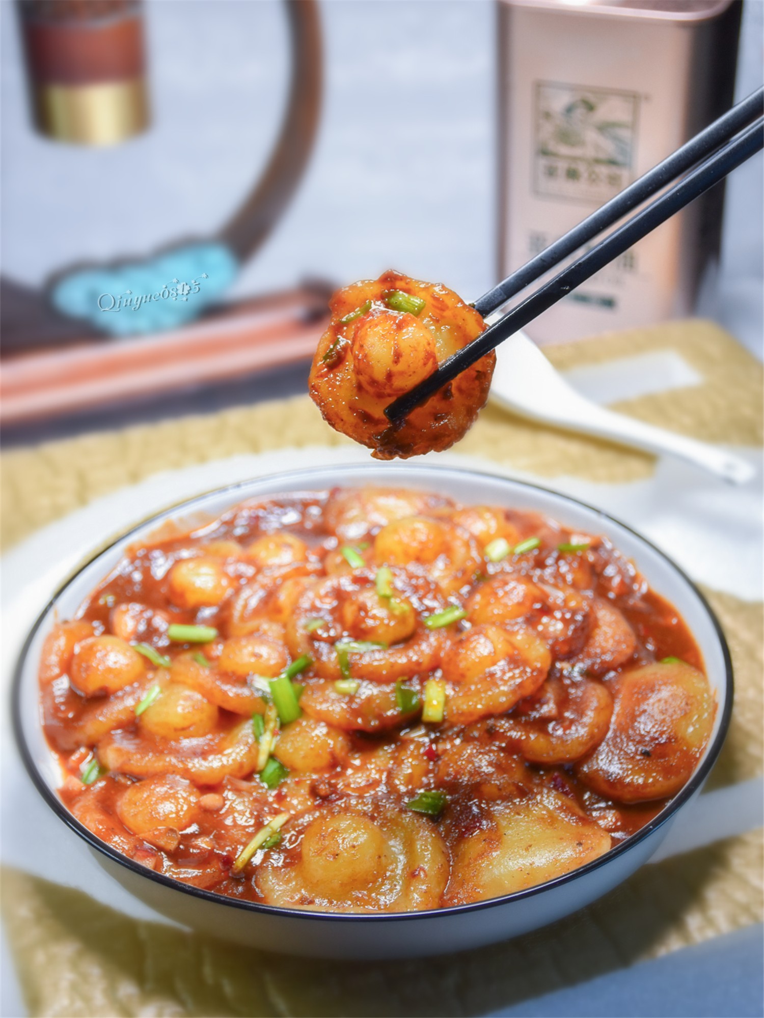 仿香菇土豆的做法-香辣味蒸菜譜