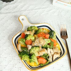 西藍(lán)花玉米烤雞胸肉的做法-咸鮮味烤菜譜