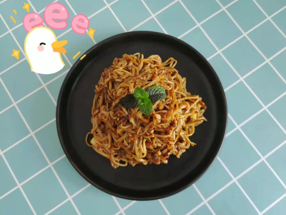 干香燒烤金針菇的做法-家常味烤菜譜