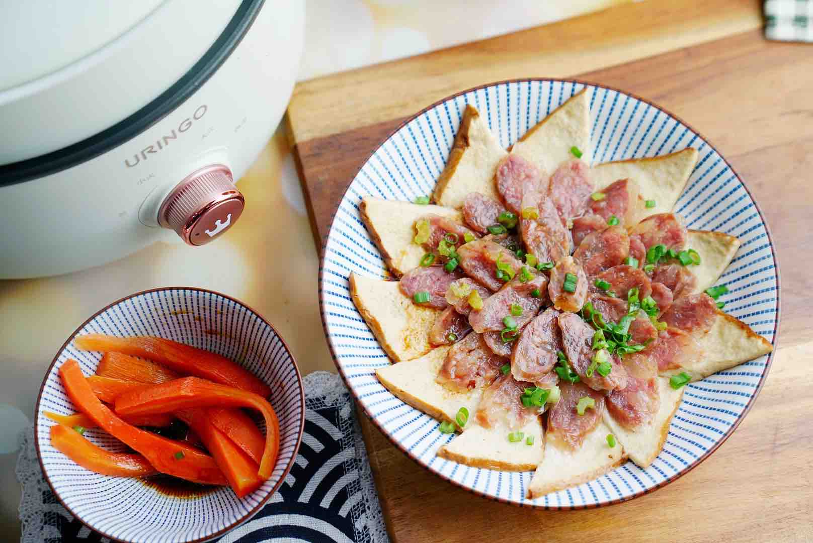 香干子蒸臘腸的做法-家常味蒸菜譜