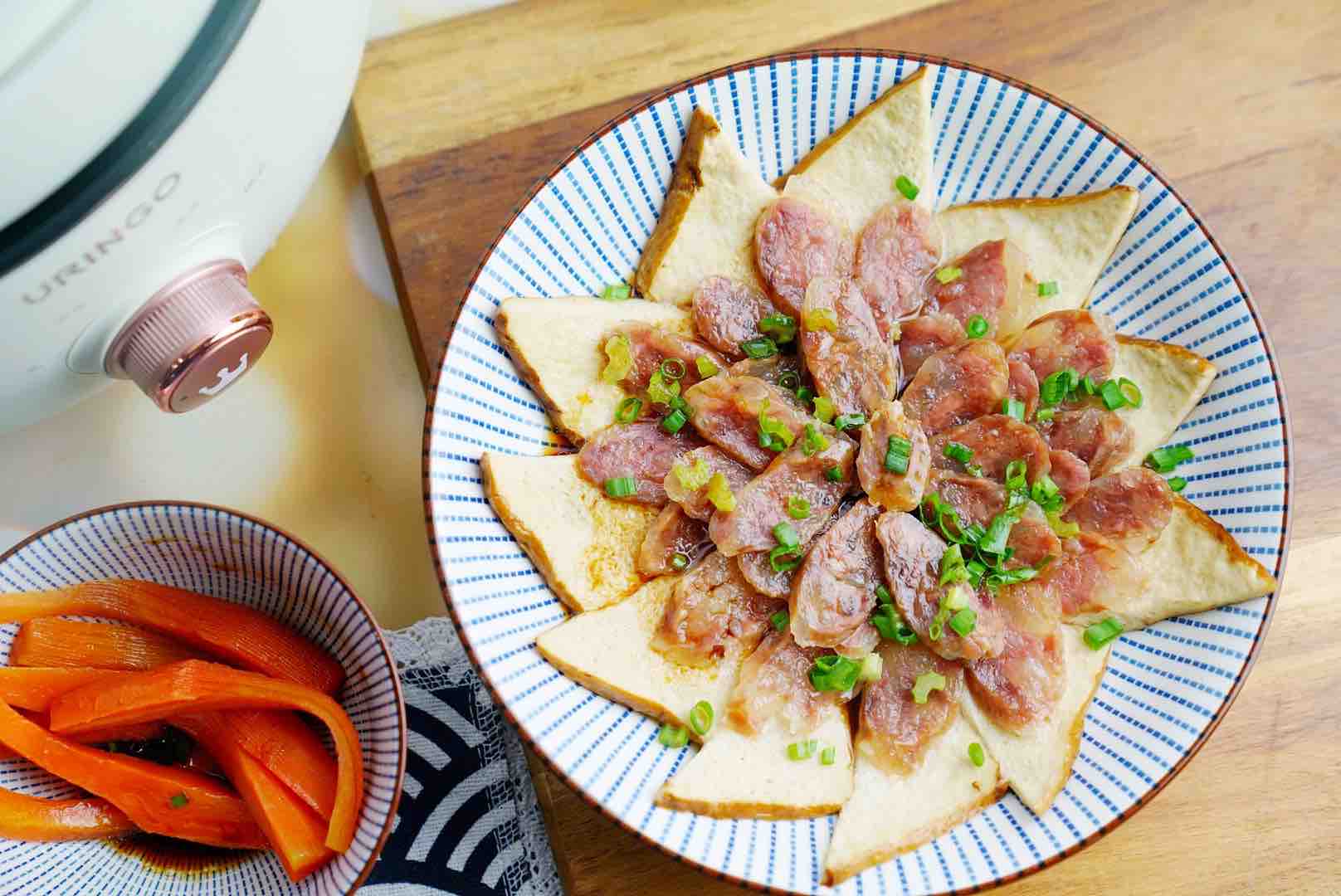 香干子蒸臘腸的做法-家常味蒸菜譜