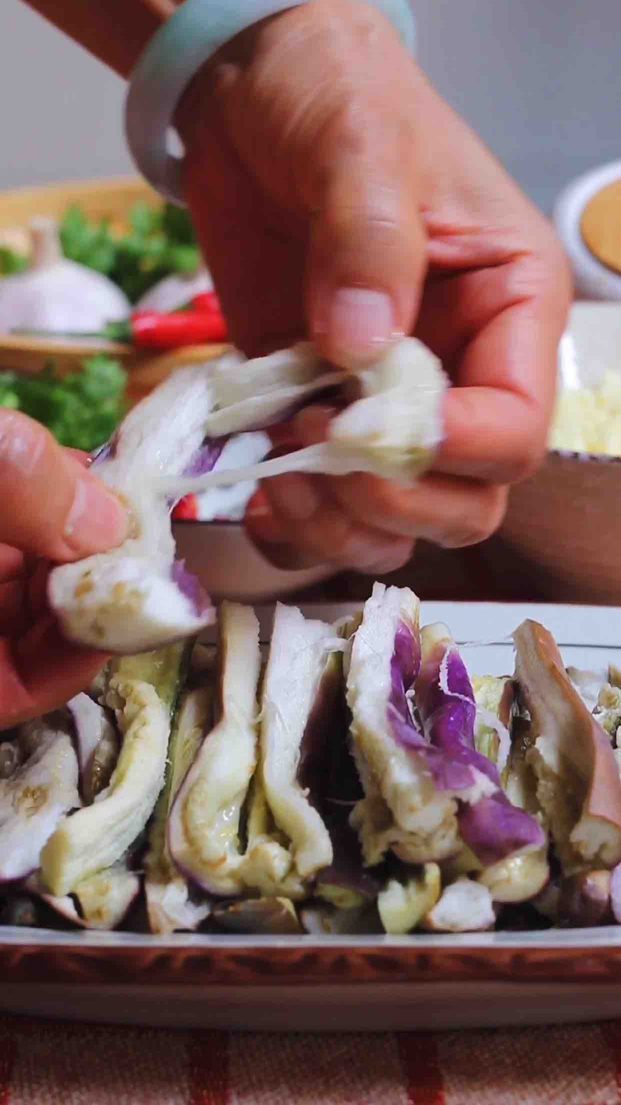 油淋風味茄子的做法-蒜香味蒸菜譜