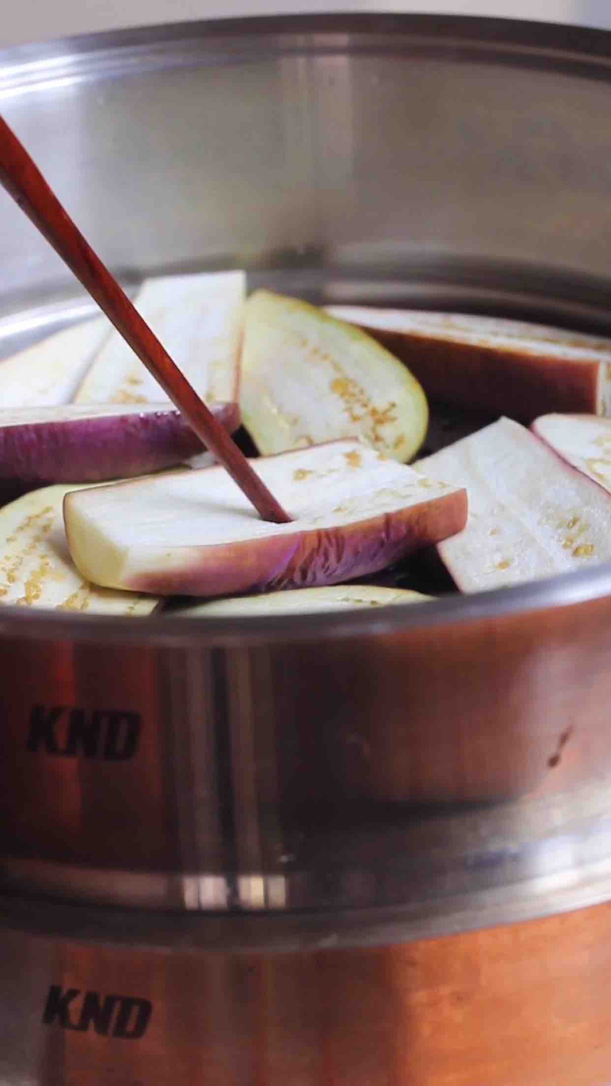 油淋風味茄子的做法-蒜香味蒸菜譜