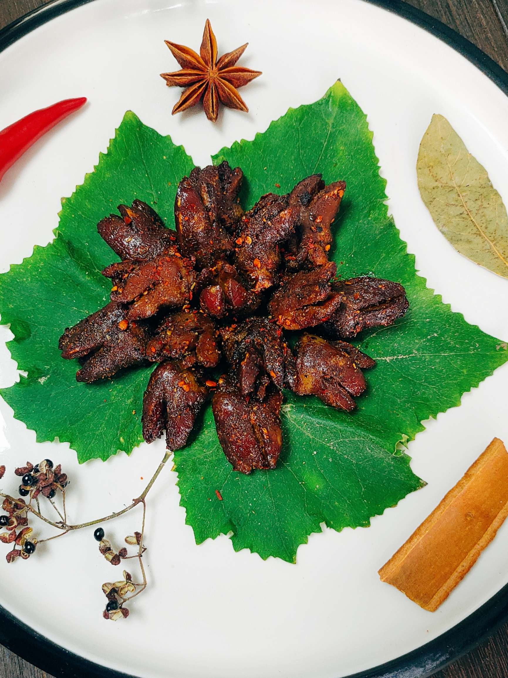 心花怒放的做法-麻辣味烤菜譜