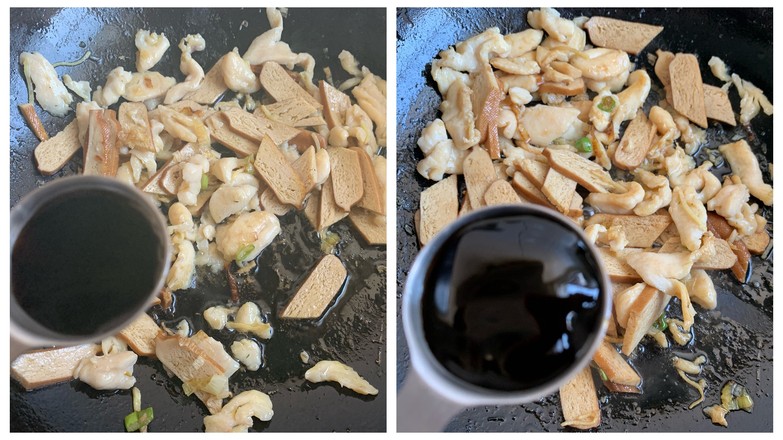 香菇香干雞肉蓋澆飯的做法-咸鮮味炒菜譜