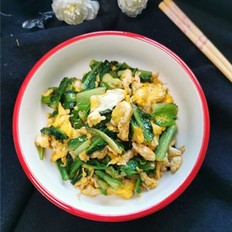 萵苣葉炒雞蛋的做法-家常味炒菜譜