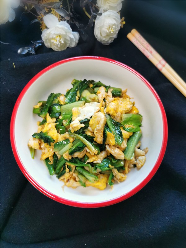 萵苣葉炒雞蛋的做法-家常味炒菜譜